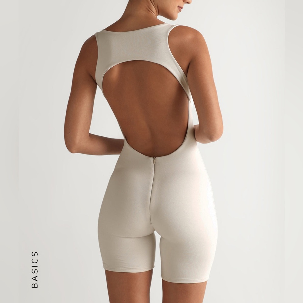 Asics Cream Open-Back Jumpsuit